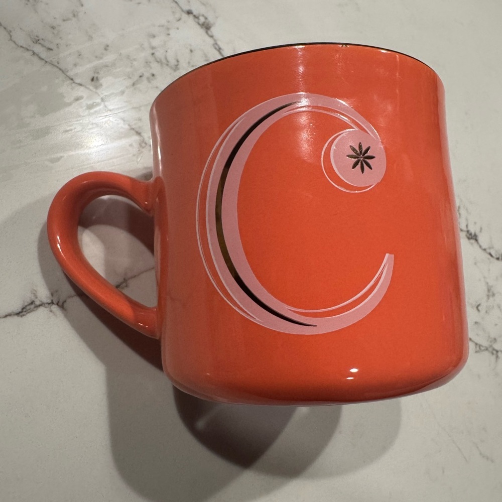 Orange Monogram Mug